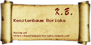 Kesztenbaum Boriska névjegykártya